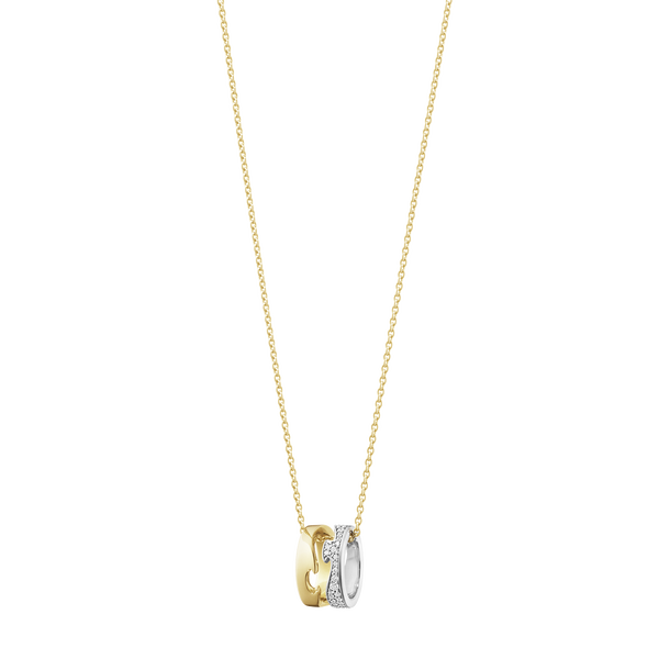 Fusion open pendant in 18kt yellow and white gold | Georg Jensen