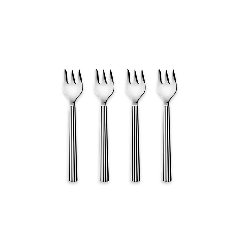 Georg Jensen Bernadotte Cake Fork Giftbox, 4 Pcs. in Original Design By Sigvard Bernadotte