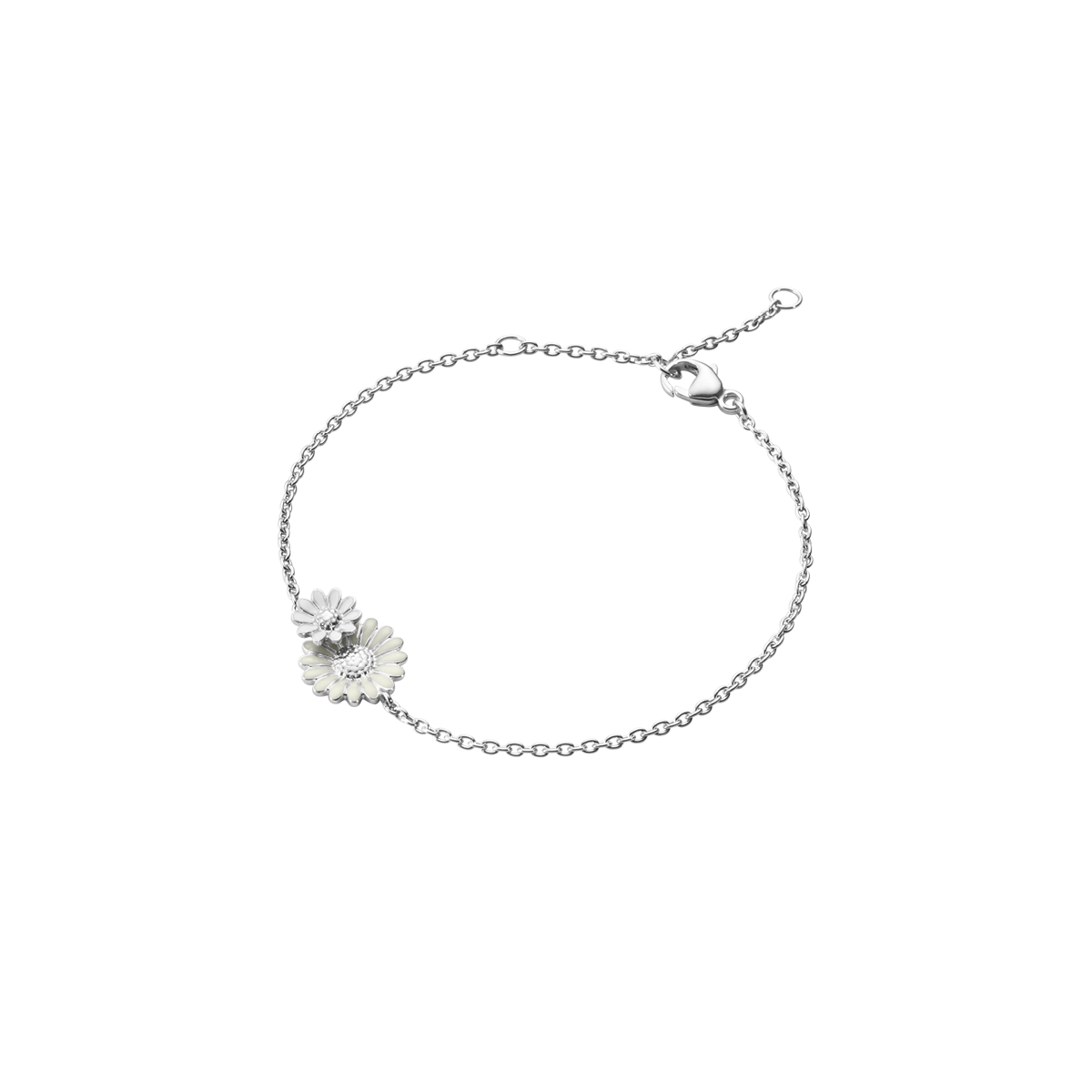 DAISY Bracelet in rhodium-plated sterling silver and white enamel