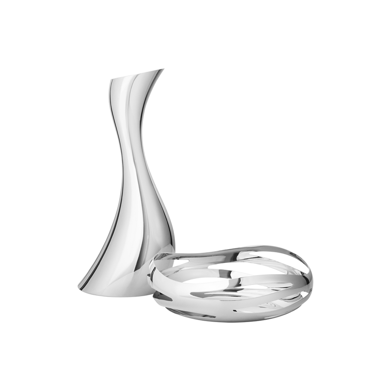 Georg Jensen Cobra Set: Pitcher And Bread Basket