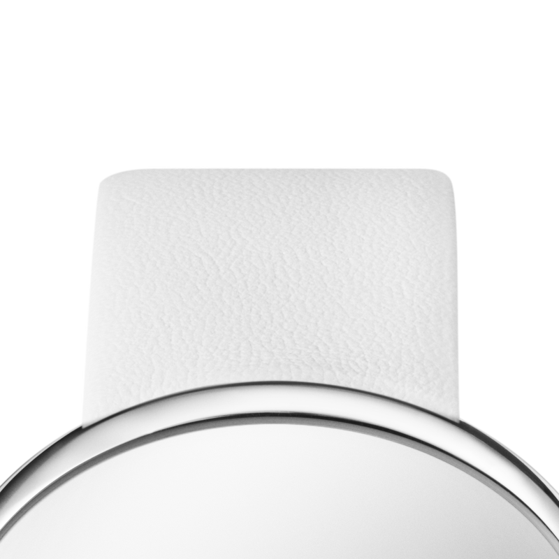 Georg Jensen Vivianna Oval Strap in 20mm / 0.79in, White Calfskin, Medium
