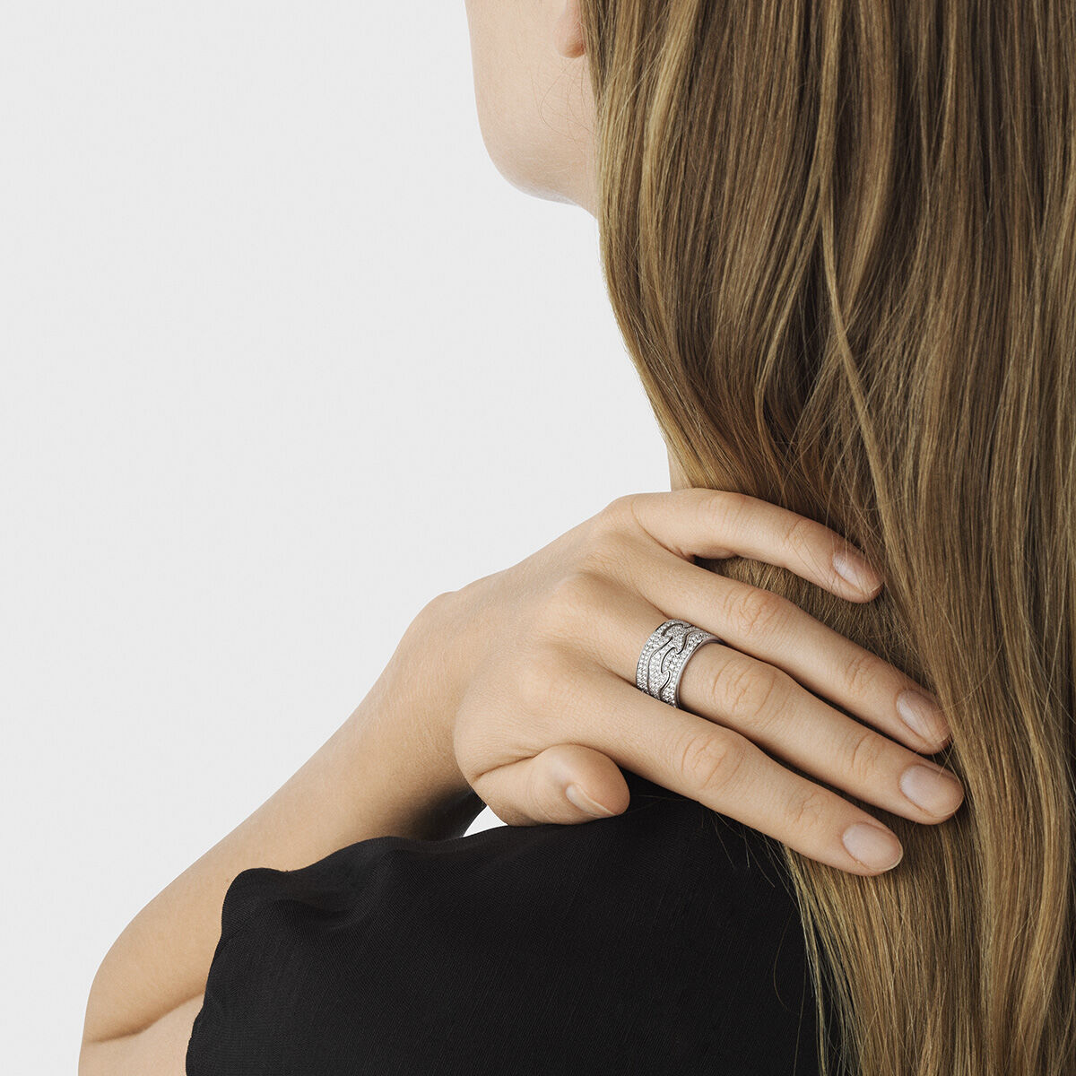 Fusion 3 piece ring with blue sapphire and diamonds | Georg Jensen