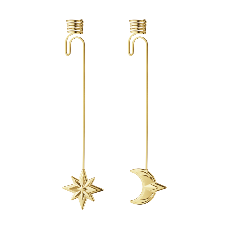 Georg Jensen 2024 Ljushållare, Stjärna Och Måne, 2 St.