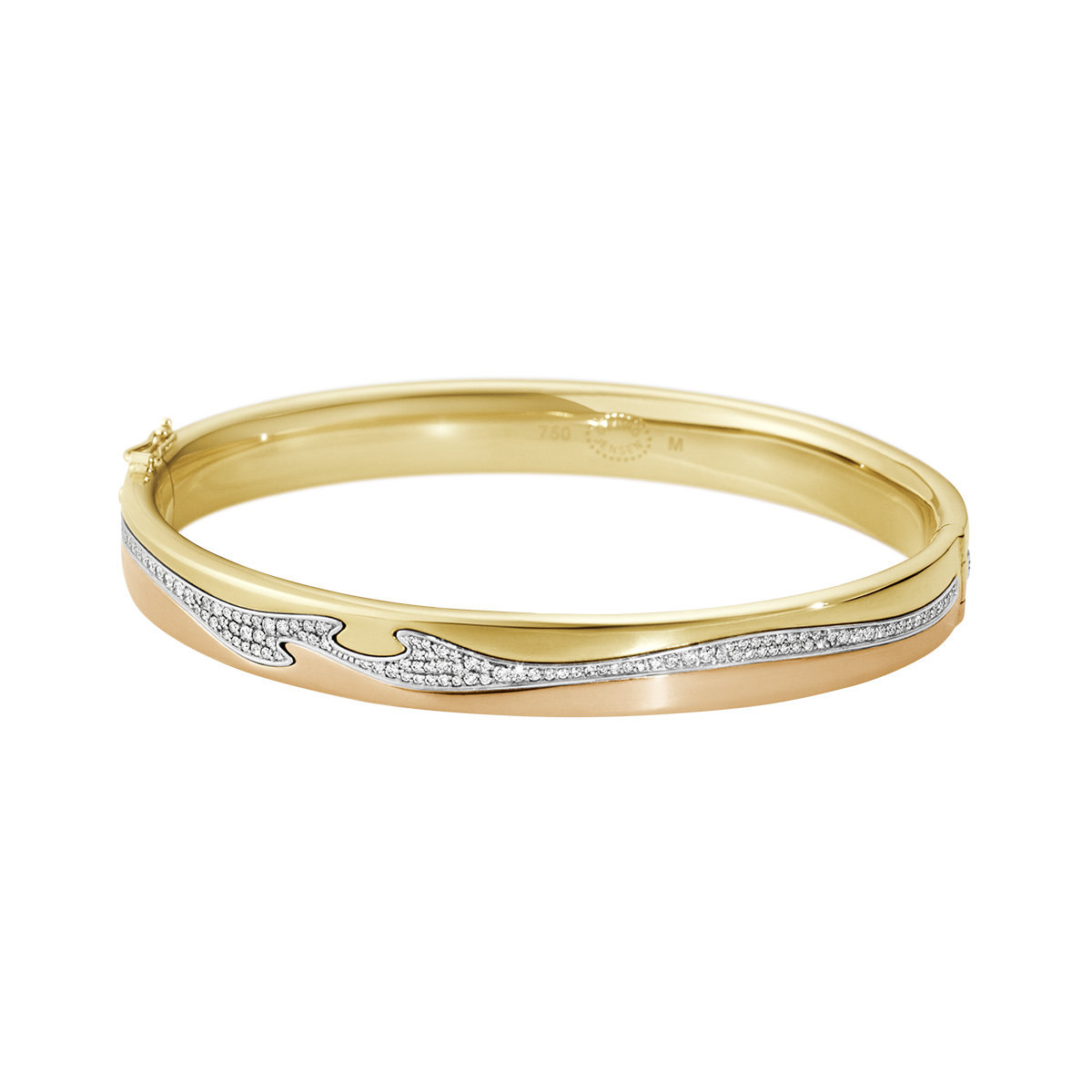 Fusion 18 Kt. yellow gold bangle with white diamonds | Georg Jensen