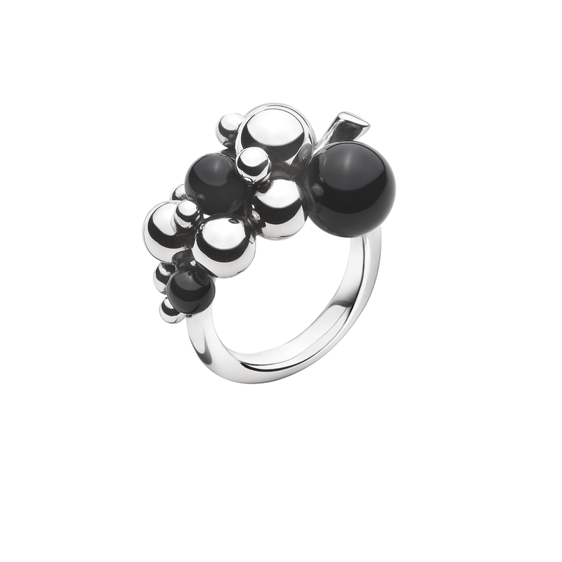 Moonlight Grapes silver and black onyx ring I Georg