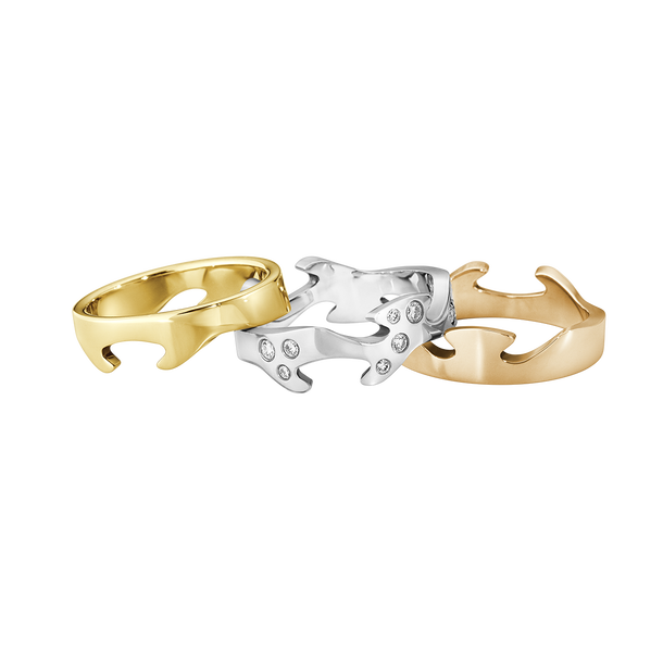 Fusion 3 piece 18kt. gold ring with brilliant cut diamonds | Georg