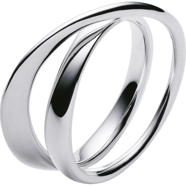 Möbius sterling silver double ring for women | Georg Jensen