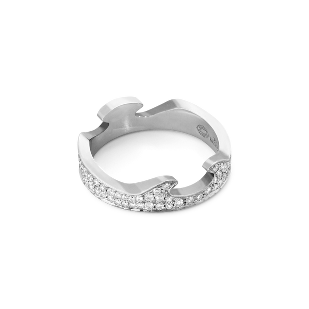 Fusion white gold end ring with diamonds | Georg Jensen