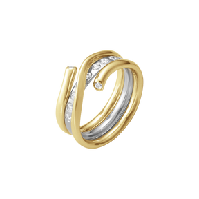 Magic ring combination of silver and gold with diamonds | Georg Jensen