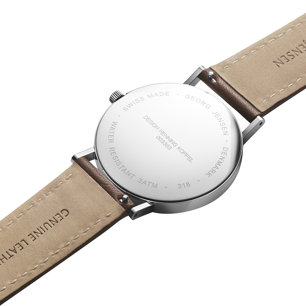 white watch brown strap