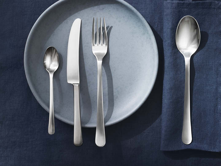 Copenhagen cutlery set in matte stainless steel